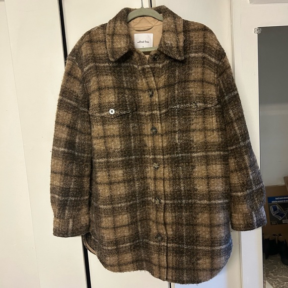 Wilfred Ganna wool shirt jacket - brown plaid - Picture 1 of 4